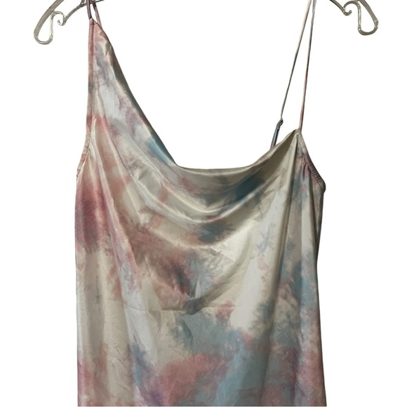 NWT Frankie’s Bikinis Cora Tie Dye Mini Satin Slip Dress Pastel Fairy Whimsical - Picture 7 of 16